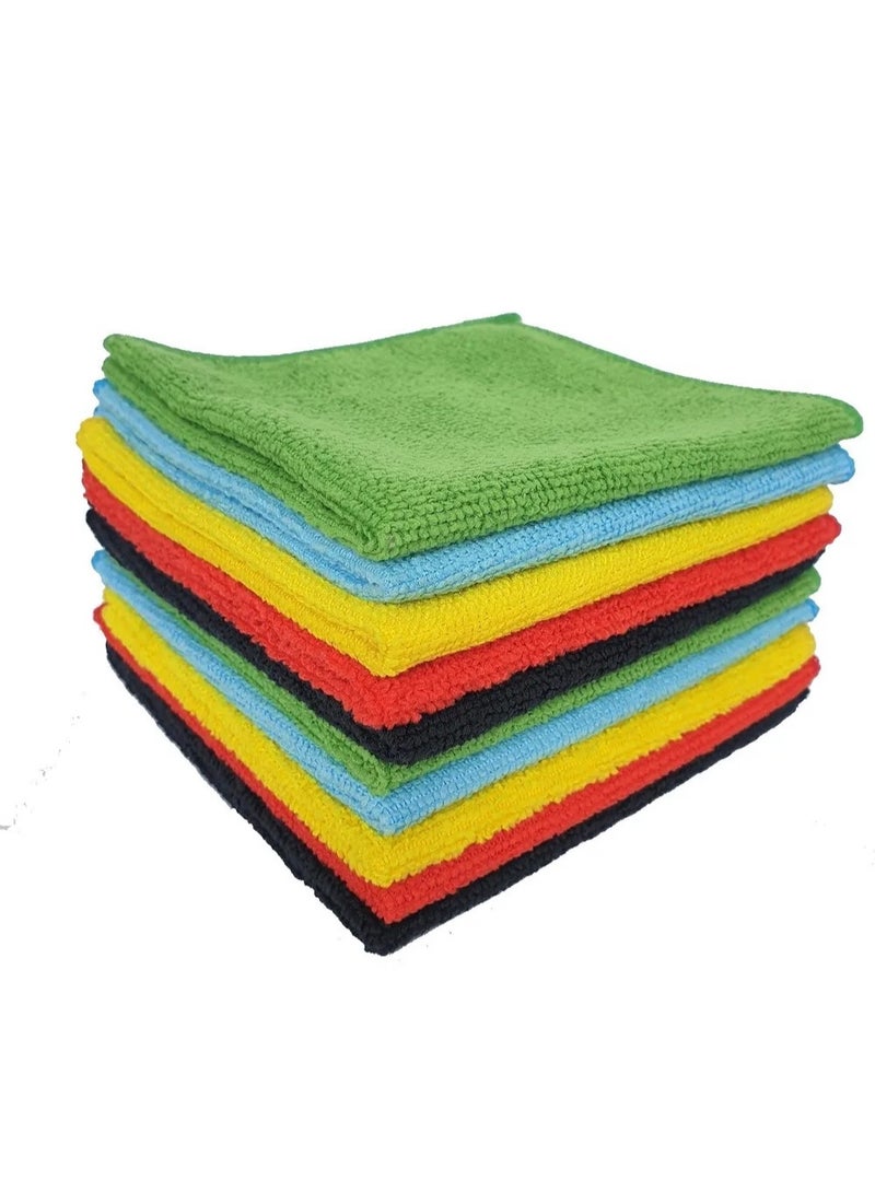 10 Pack Microfiber Cleaning Cloth Multi Purposes Kitchen Towel Set (30 X 30 Cm), Super Absorbent Reusable Cleaning Towels - Kitchen Cloth - Image 1
